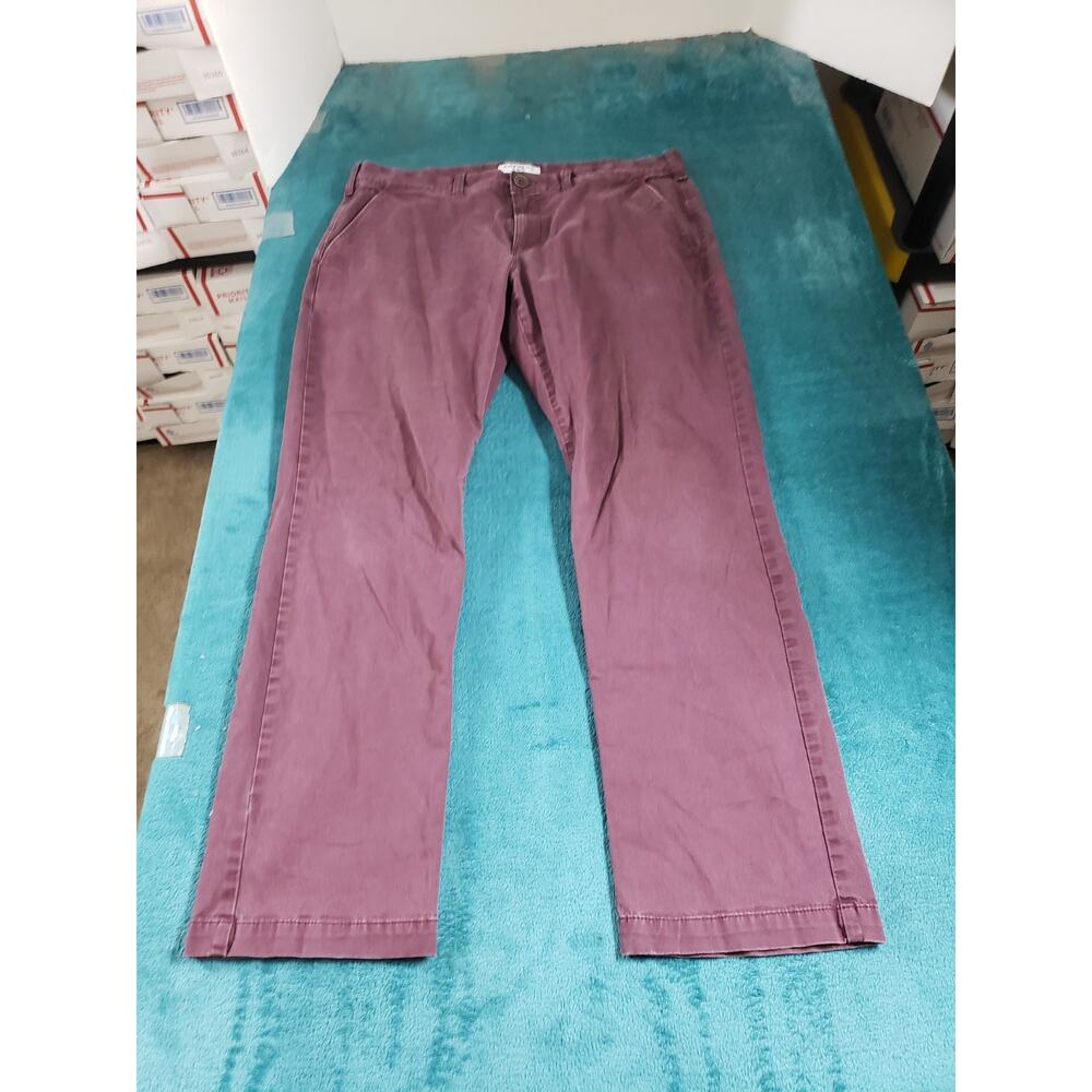 Express Pants Size 33x30 Mens Red Chino Khaki Stretch Work Finn Slim Straight